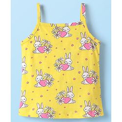 Babyhug 100% Cotton Antibacterial Slips With Hearts & Bunny Print Pack Of 3 - Pink Yellow & White