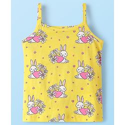 Babyhug 100% Cotton Antibacterial Slips With Hearts & Bunny Print Pack Of 3 - Pink Yellow & White