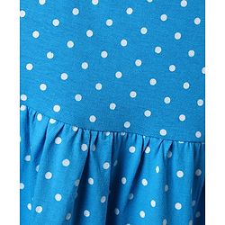 Babyhug Single Jersey Knit Sleeveless Frock With Polka Dot Print - Blue