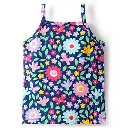Babyhug 100% Cotton Antibacterial Slips With Polka Dots & Floral Print Pack Of 3 -Dark Pink Yellow & Navy Blue