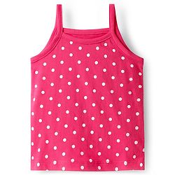 Babyhug 100% Cotton Antibacterial Slips With Polka Dots & Floral Print Pack Of 3 -Dark Pink Yellow & Navy Blue