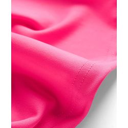 Babyhug Knit Half Sleeves Solid Color Top & Skirt Set with Bow Applique - Dark Pink