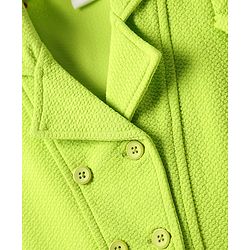 Babyhug Knit Full Sleeves 3 Piece Party Suit - Neon Green & White