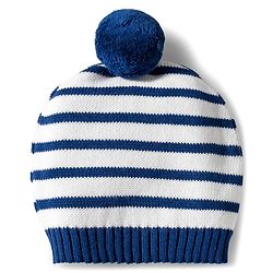 Babyhug Organic Cotton Knit Full Sleeves Pullover Sweater Set With Zebra Embroidery & Cap - Navy Blue & White