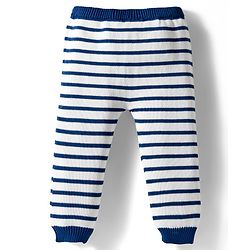 Babyhug Organic Cotton Knit Full Sleeves Pullover Sweater Set With Zebra Embroidery & Cap - Navy Blue & White