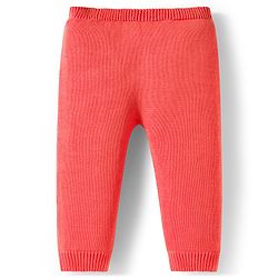 Babyhug Organic Cotton Knit Full Sleeves Striped Pullover Sweater Set with Cap & Bear Patch Detailing - Dark Peach