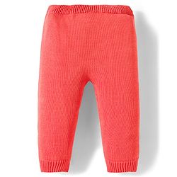 Babyhug Organic Cotton Knit Full Sleeves Striped Pullover Sweater Set with Cap & Bear Patch Detailing - Dark Peach