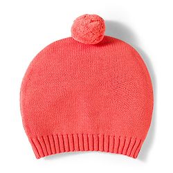 Babyhug Organic Cotton Knit Full Sleeves Striped Pullover Sweater Set with Cap & Bear Patch Detailing - Dark Peach