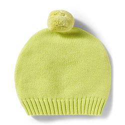 Babyhug Organic Cotton Knit Full Sleeves Striped Pullover Sweater Set with Cap & Tiger Patch Detailing - Limegreen