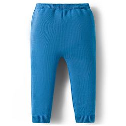 Babyhug Organic Cotton Knitted Full Raglan Sleeves Sweater Set With Tractor Design & Cap - Blue