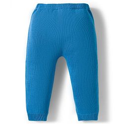Babyhug Organic Cotton Knitted Full Raglan Sleeves Sweater Set With Tractor Design & Cap - Blue