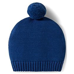 Babyhug Organic Cotton Knit Full Sleeves Sweater Set with Color Block Design Tiger Patch Pocket Detailing & Cap - Blue Yellow & Grey