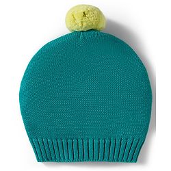 Babyhug Organic Cotton Knitted Full Sleeves Striped Sweater Set With Elephant Embroidery & Cap - Teal Blue & Yellow
