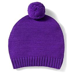 Babyhug Organic Cotton Knit Full Sleeves Striped Pullover Sweater Set with Cap & Embroidery - Purple