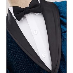 Babyhug Knit Full Sleeves Solid 3 Piece Party Suit With Bow - Navy Blue & White