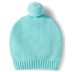 Babyhug Organic Cotton Knit Full Sleeves Striped Pullover Sweater Set with Cap & Patch Detailing - Aqua Blue