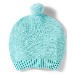 Babyhug Organic Cotton Knit Full Sleeves Striped Pullover Sweater Set with Cap & Patch Detailing - Aqua Blue