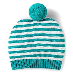 Babyhug Organic Cotton Knit Full Raglan Sleeves Sweater Set with Stripes & Bear Design & Cap - Teal Blue