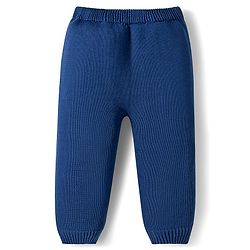 Babyhug Organic Cotton Knit Full Sleeves Sweater Set with Fair Isle Print & Cap - Red & Navy Blue