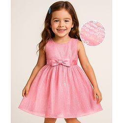 Babyhug Sleeveless Party Frock Sequin Detail - Red main image 0