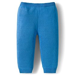 Babyhug Organic Cotton Knit Full Sleeves Sweater Set with Stripes & Bee Nice Patch & Cap - Blue