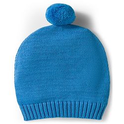 Babyhug Organic Cotton Knit Full Sleeves Sweater Set with Stripes & Bee Nice Patch & Cap - Blue