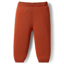 Babyhug Organic Cotton Knit Full Sleeves Sweater Set with Teddy Bear Print & Cap - Brown