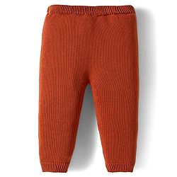 Babyhug Organic Cotton Knit Full Sleeves Sweater Set with Teddy Bear Print & Cap - Brown