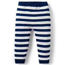 Babyhug Organic Cotton Knitted Full Raglan Sleeves Striped Sweater Set With Zebra Embroidery & Cap - Multicolor