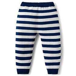 Babyhug Organic Cotton Knitted Full Raglan Sleeves Striped Sweater Set With Zebra Embroidery & Cap - Multicolor