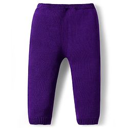 Babyhug Organic Cotton Knitted Full Sleeves Pullover Sweater Set With Horse Design & Cap - Purple & Pink