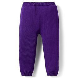 Babyhug Organic Cotton Knitted Full Sleeves Pullover Sweater Set With Horse Design & Cap - Purple & Pink