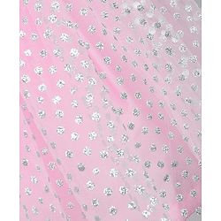 Babyhug 5 Layered With Cotton Lining Sleeveless Mesh Party Dress With Foil Print & Bow Applique - Pink