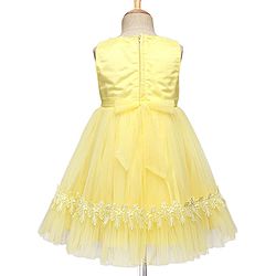 Babyhug 5 Layered With Cotton Lining Fit & Flare Sleeveless Mesh Party Dress With Flower Corsage and Lace Detailing - Pink
