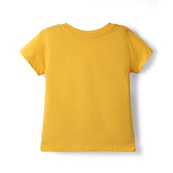 Babyhug Single Jersey Knit Half Sleeves T-Shirt & Short Set With Text Print - Yellow & Blue