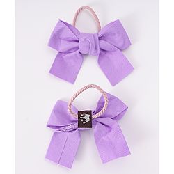 Babyhug Rubber Bands with Bow and Floral Applique Pack of 10 - Lilac