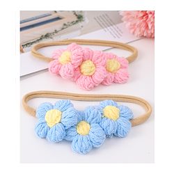 Babyhug Headbands with Floral Applique Pack of 2 - Blue and Pink