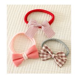 Babyhug Headbands with Bow Applique Pack of 3 - Pink and Red