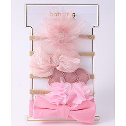 Babyhug  Free Size Headband and Rubber Bands  Combo Pack of 5 - Pink