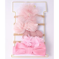 Babyhug  Free Size Headband and Rubber Bands  Combo Pack of 5 - Pink