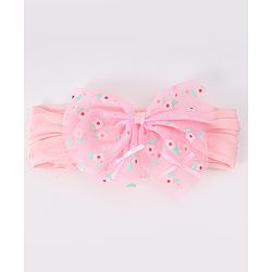 Babyhug Free Size Headband With Bow Applique Pack of 2 - Pink & Fuchsia