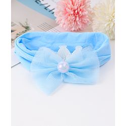 Babyhug Free Size Headbands with Floral Applique - Light Blue