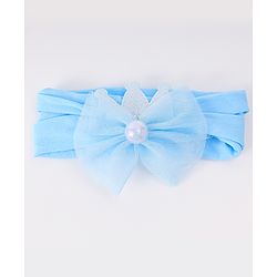 Babyhug Free Size Headbands with Floral Applique - Light Blue
