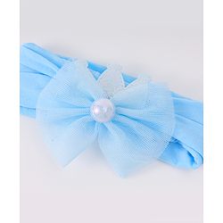 Babyhug Free Size Headbands with Floral Applique - Light Blue