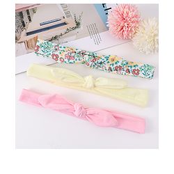 Babyhug Headbands with Bow Applique & Floral Print Pack of 3 Free Size - Multicolor