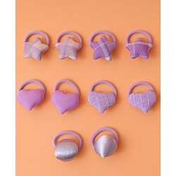 Babyhug Free Size Rubber Bands Pack Of 10 - Purple