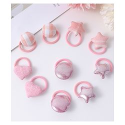 Babyhug Free Size Rubber Bands Pack Of 10 - Pink