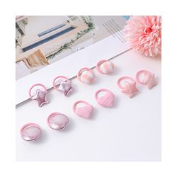 Babyhug Free Size Rubber Bands Pack Of 10 - Pink