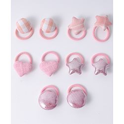 Babyhug Free Size Rubber Bands Pack Of 10 - Pink
