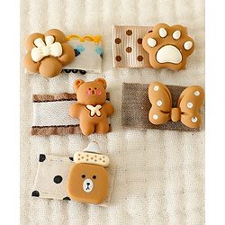 Babyhug Free Size Hair Clips Pack Of 5 - Multi Colour
